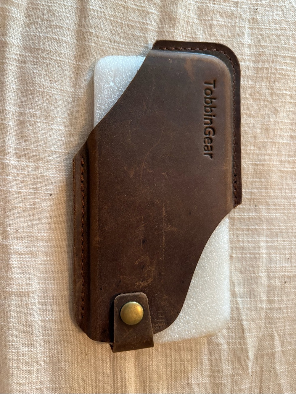 Ingear Dark Brown Leather Clip-On Phone Holster
